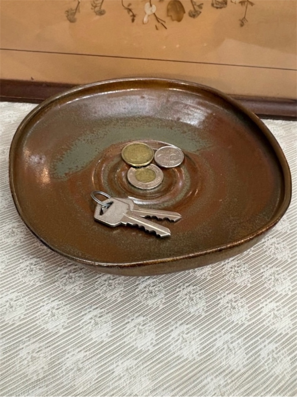 Handmade Handcrafted Rustic Organic Studio Pottery Bowl Catch-all Brown Dish